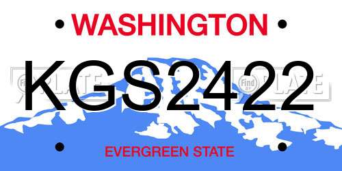 KGS2422 Washington License Plate