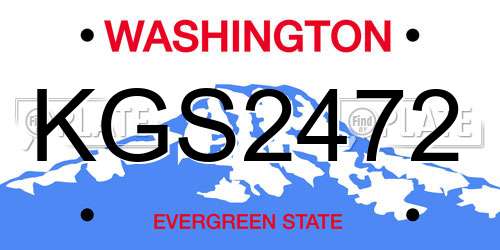 KGS2472 Washington License Plate
