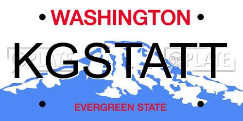 KGSTATT Washington License Plate