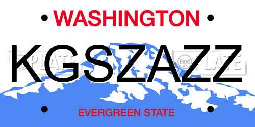 KGSZAZZ Washington License Plate