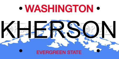 KHERSON Washington License Plate