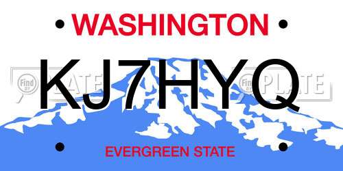 KJ7HYQ Washington License Plate