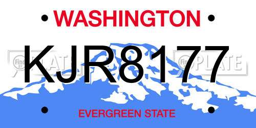 KJR8177 Washington License Plate