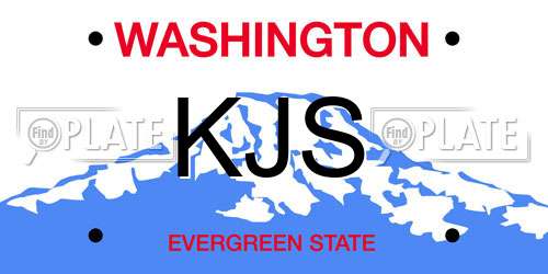 KJS Washington License Plate