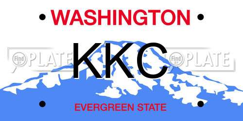 KKC Washington License Plate