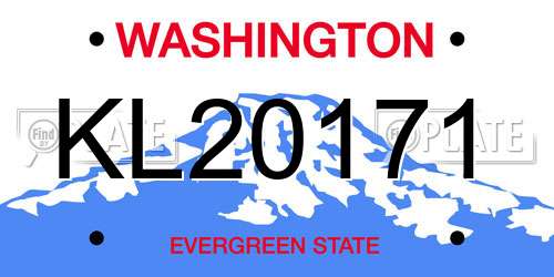 KL20171 Washington License Plate