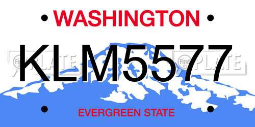 KLM5577 Washington License Plate