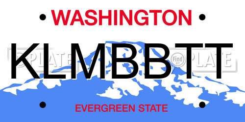 KLMBBTT Washington License Plate