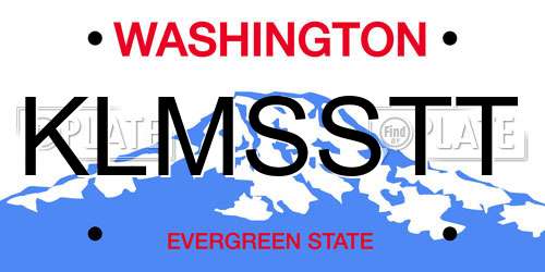 KLMSSTT Washington License Plate