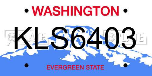 KLS6403 Washington License Plate