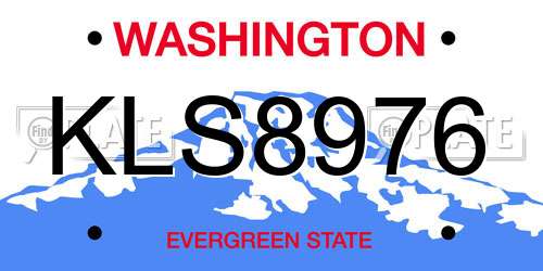 KLS8976 Washington License Plate