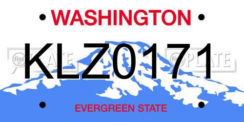KLZ0171 Washington License Plate