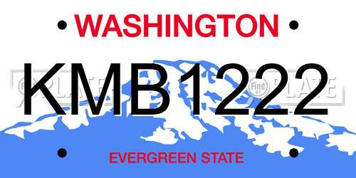 KMB1222 Washington License Plate
