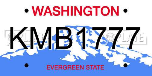 KMB1777 Washington License Plate