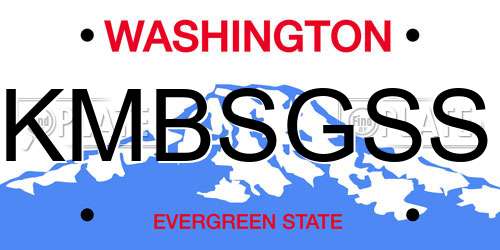 KMBSGSS Washington License Plate