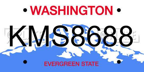 KMS8688 Washington License Plate