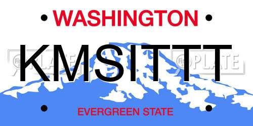 KMSITTT Washington License Plate