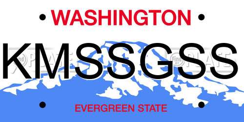 KMSSGSS Washington License Plate