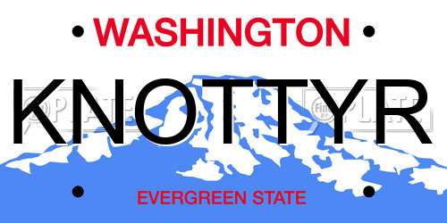 KNOTTYR Washington License Plate