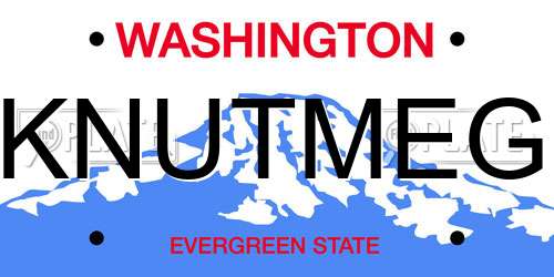 KNUTMEG Washington License Plate