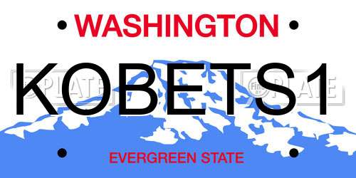 KOBETS1 Washington License Plate