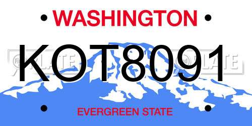 KOT8091 Washington License Plate