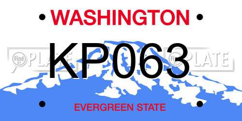 KP063 Washington License Plate