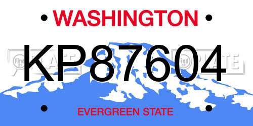 KP87604 Washington License Plate