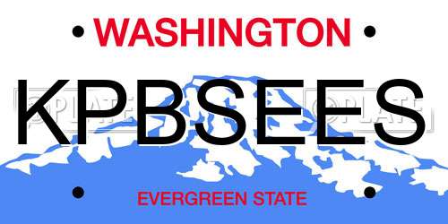 KPBSEES Washington License Plate