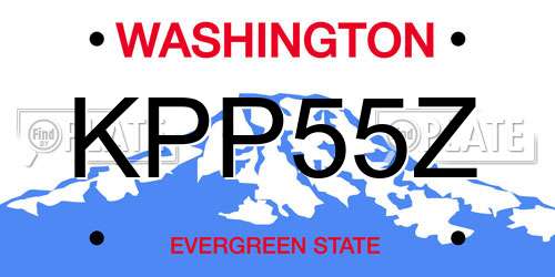 KPP55Z Washington License Plate