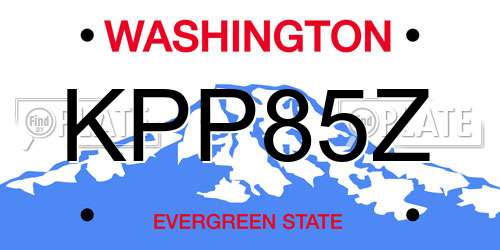 KPP85Z Washington License Plate