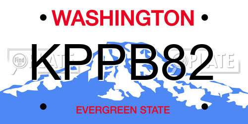 KPPB82 Washington License Plate