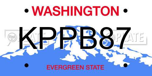 KPPB87 Washington License Plate