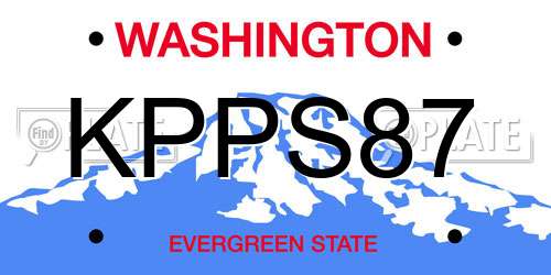 KPPS87 Washington License Plate