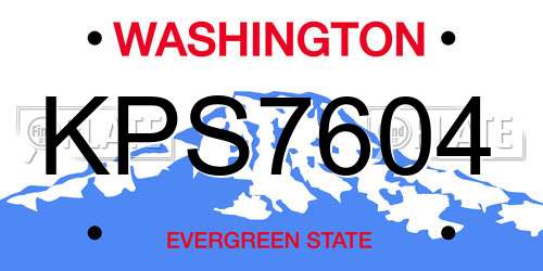 KPS7604 Washington License Plate