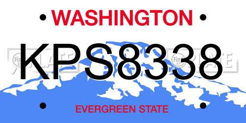 KPS8338 Washington License Plate