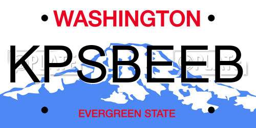 KPSBEEB Washington License Plate
