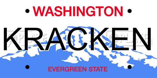 KRACKEN Washington License Plate
