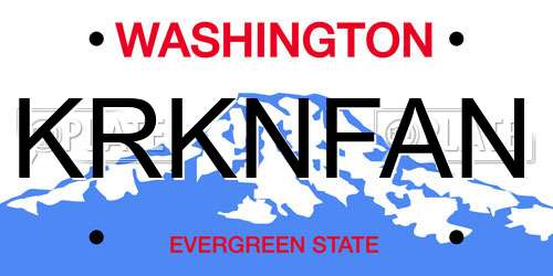 KRKNFAN Washington License Plate