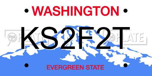 KS2F2T Washington License Plate