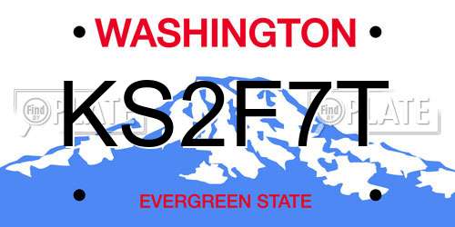 KS2F7T Washington License Plate