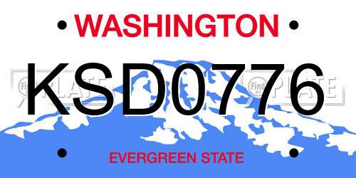 KSD0776 Washington License Plate