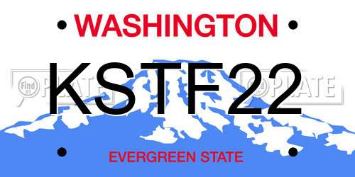 KSTF22 Washington License Plate
