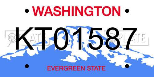 KT01587 Washington License Plate