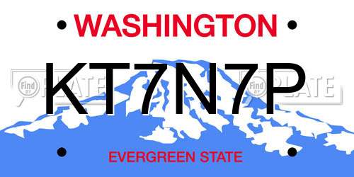 KT7N7P Washington License Plate