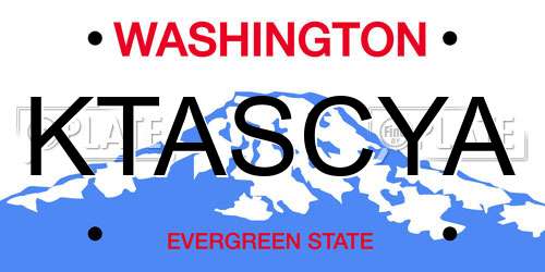 KTASCYA Washington License Plate