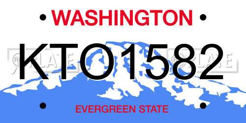 KTO1582 Washington License Plate