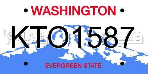 KTO1587 Washington License Plate