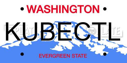 KUBECTL Washington License Plate