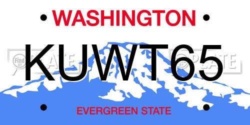 KUWT65 Washington License Plate